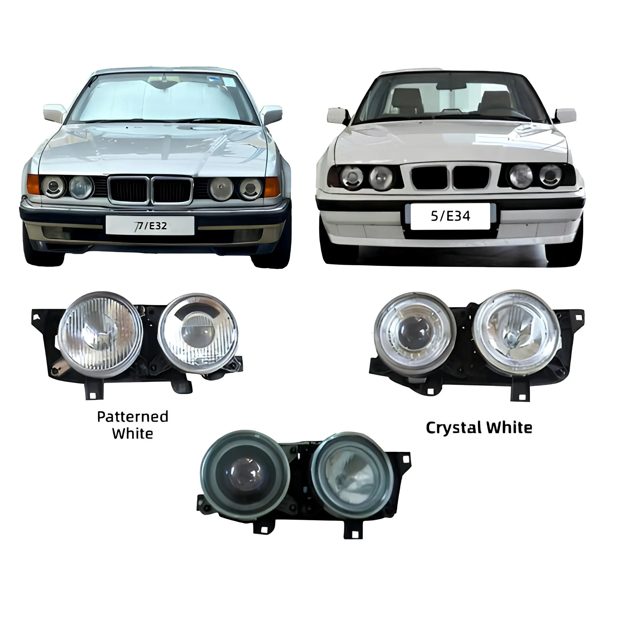 Car Headlight Front Headlamp Assembly Replacement for BMW 5 Series E34 520i 525i 530i 535i 1988-1995 - OE BM2502102 - Image 2